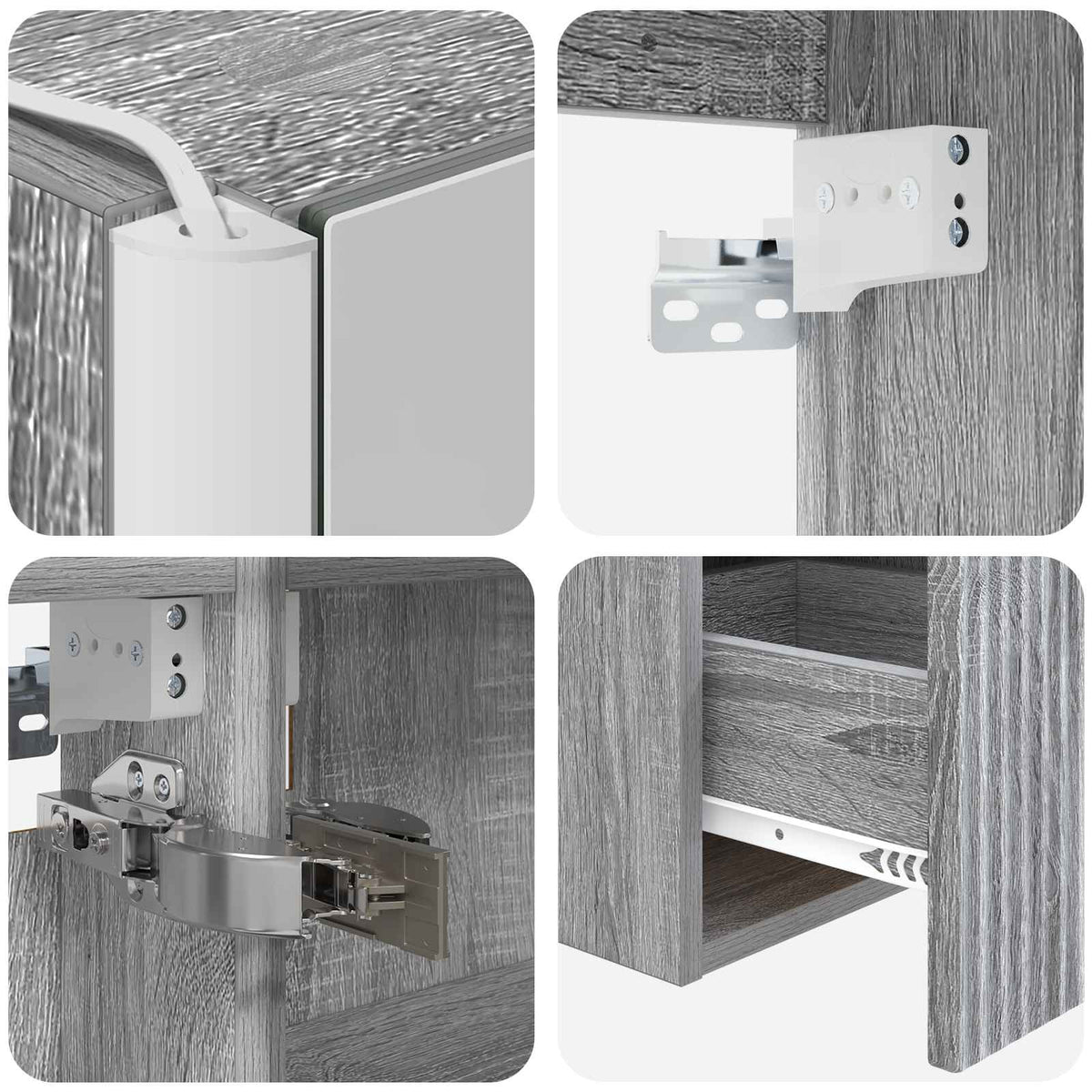 Set di Armadi da Bagno 5 pz Sonoma grigio Legno ingegnerizzato | homemem39