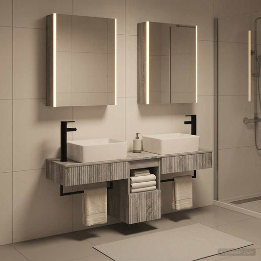 Set di Armadi da Bagno 5 pz Sonoma grigio Legno ingegnerizzato