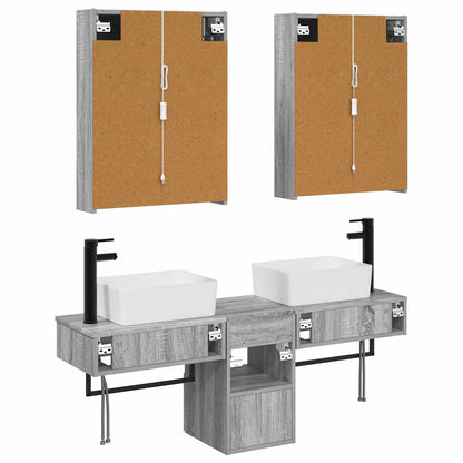 Set di Armadi da Bagno 5 pz Sonoma grigio Legno ingegnerizzato | homemem39