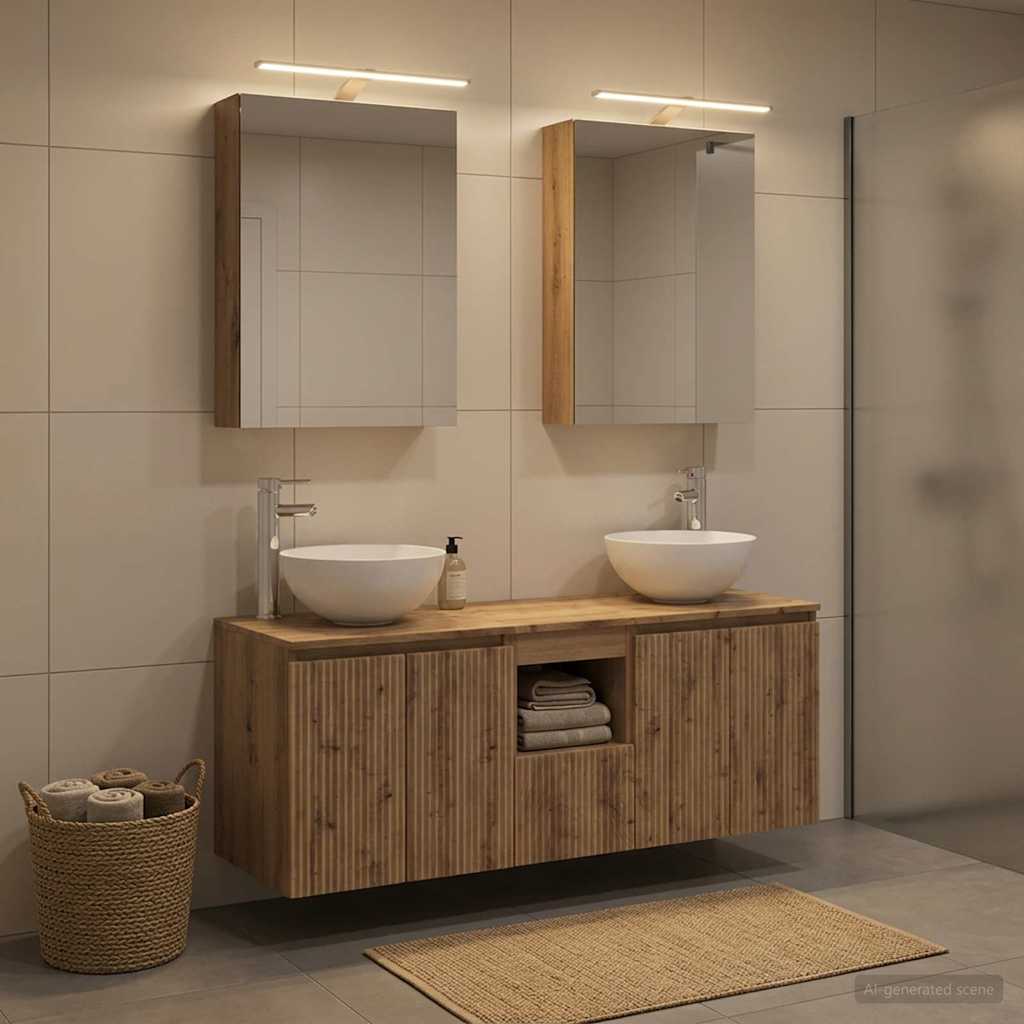Set di Armadi da Bagno 5 pz Rovere Artigianale