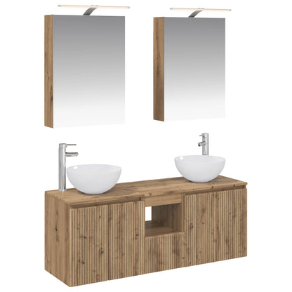 Set di Armadi da Bagno 5 pz Rovere Artigianale | homemem39