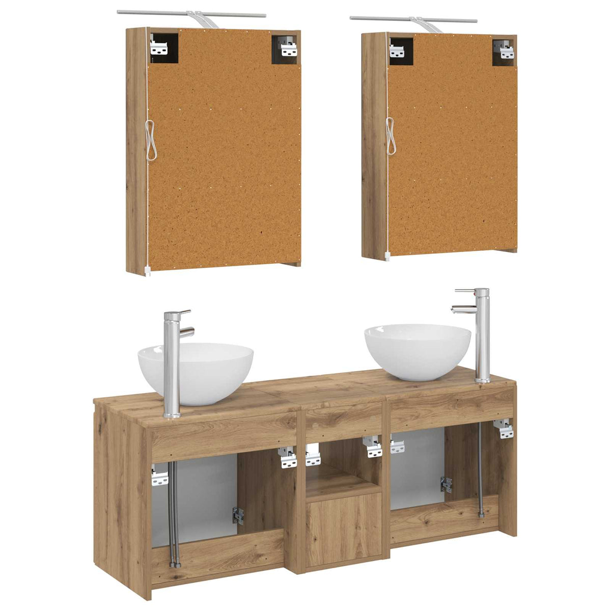 Set di Armadi da Bagno 5 pz Rovere Artigianale | homemem39