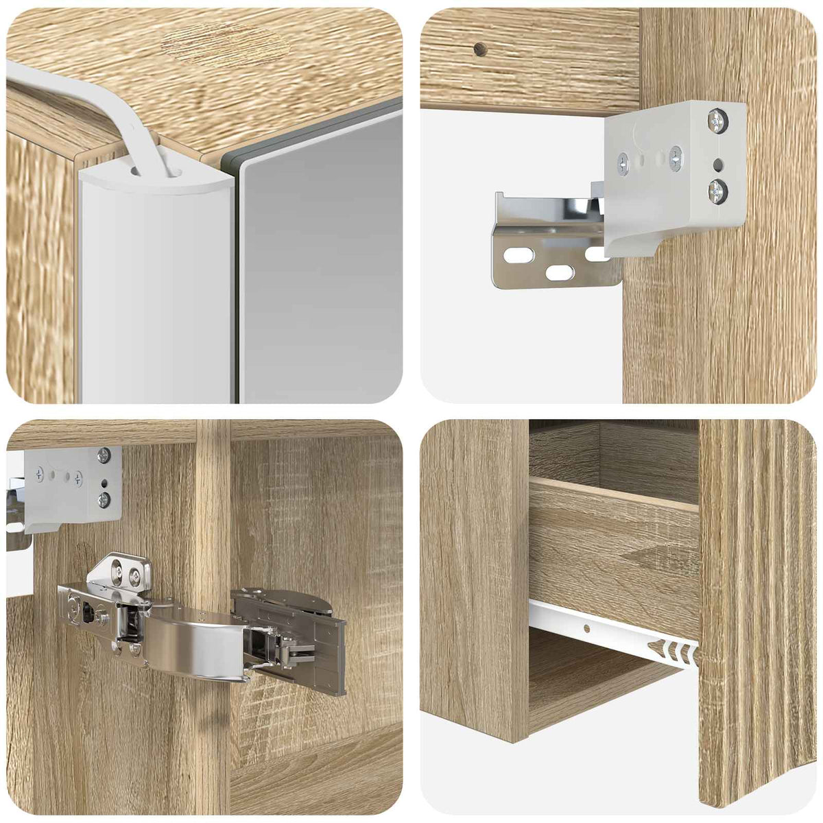 Set di Armadi da Bagno 5 pz Rovere Sonoma Legno ingegnerizzato