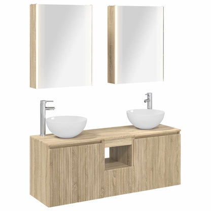 Set di Armadi da Bagno 5 pz Rovere Sonoma Legno ingegnerizzato