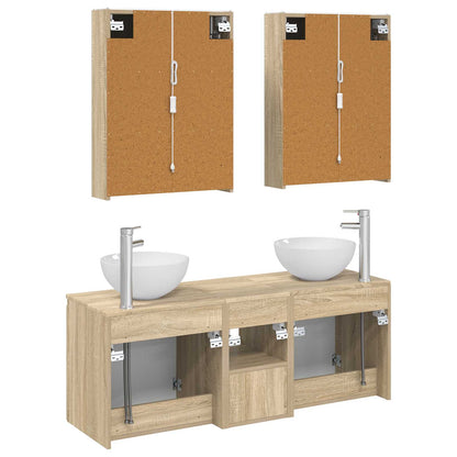 Set di Armadi da Bagno 5 pz Rovere Sonoma Legno ingegnerizzato