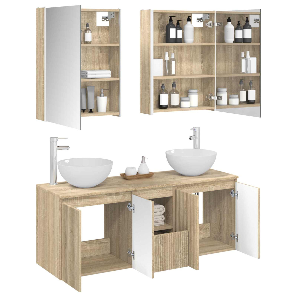 Set di Armadi da Bagno 5 pz Rovere Sonoma Legno ingegnerizzato