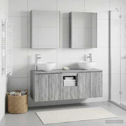 Set di Armadi da Bagno 5 pz Sonoma grigio Legno ingegnerizzato