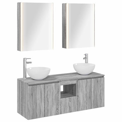 Set di Armadi da Bagno 5 pz Sonoma grigio Legno ingegnerizzato