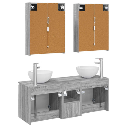 Set di Armadi da Bagno 5 pz Sonoma grigio Legno ingegnerizzato | homemem39