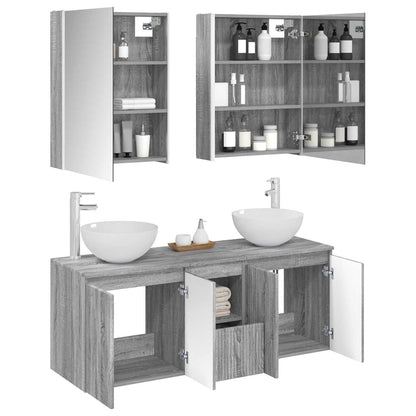 Set di Armadi da Bagno 5 pz Sonoma grigio Legno ingegnerizzato