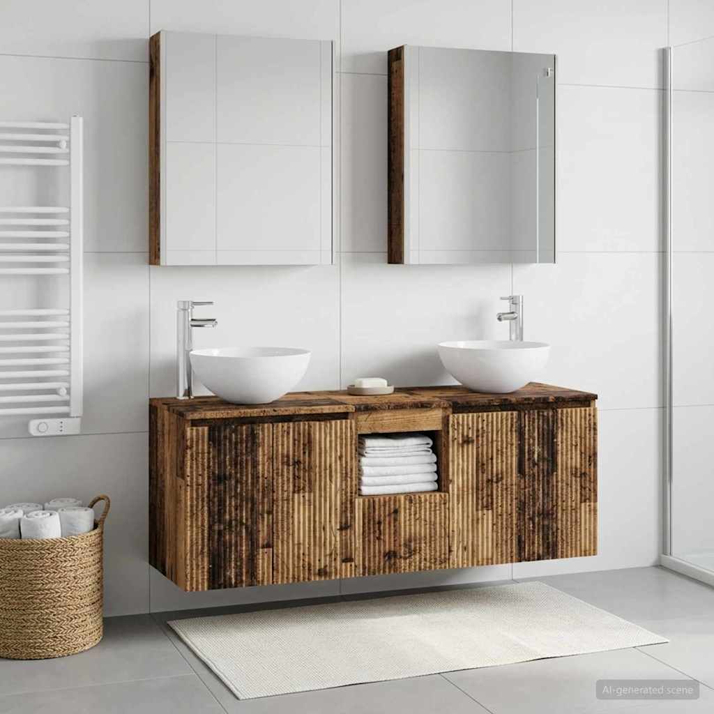 Set di Armadi da Bagno 5 pz Legno antico Legno ingegnerizzato | homemem39