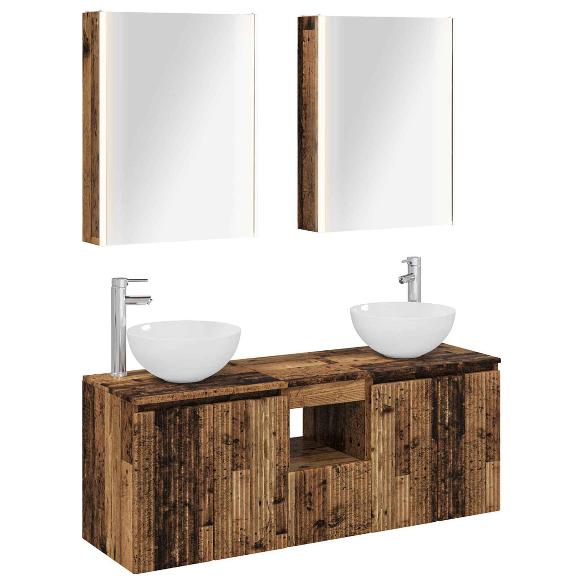 Set di Armadi da Bagno 5 pz Legno antico Legno ingegnerizzato | homemem39