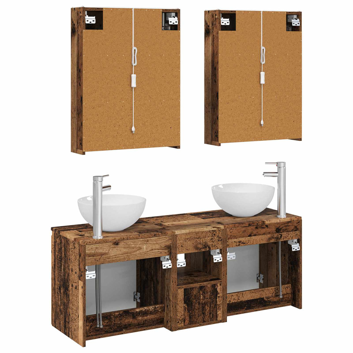Set di Armadi da Bagno 5 pz Legno antico Legno ingegnerizzato | homemem39