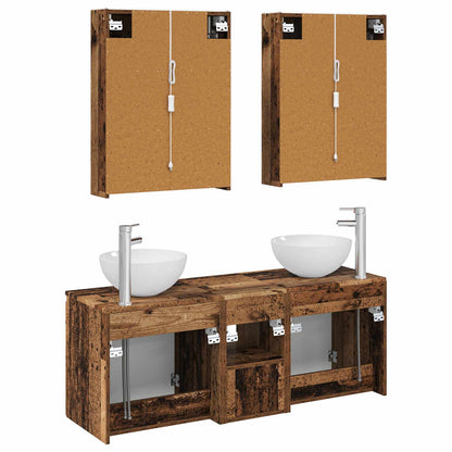Set di Armadi da Bagno 5 pz Legno antico Legno ingegnerizzato | homemem39