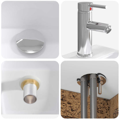 Set di Armadi da Bagno 4 pz Legno antico Legno ingegnerizzato | homemem39