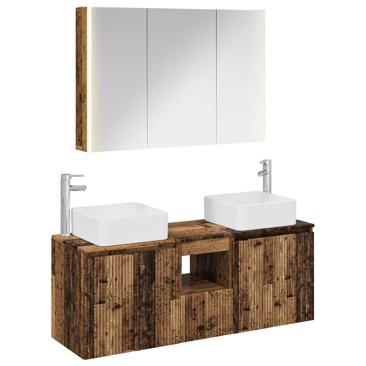 Set di Armadi da Bagno 4 pz Legno antico Legno ingegnerizzato | homemem39