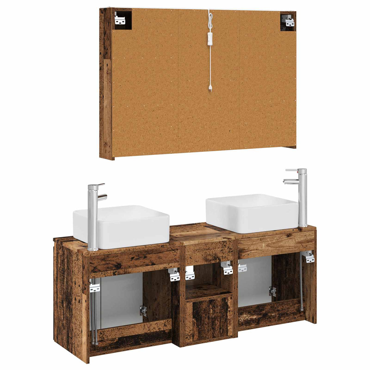 Set di Armadi da Bagno 4 pz Legno antico Legno ingegnerizzato | homemem39
