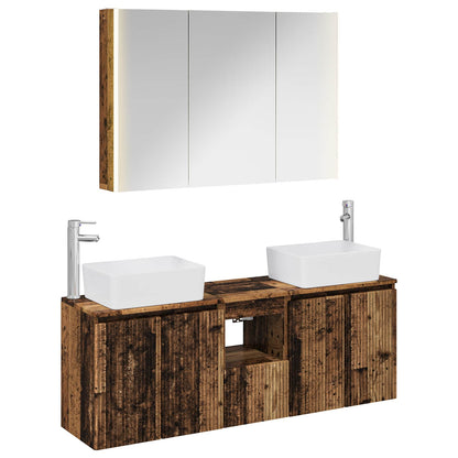 Set di Armadi da Bagno 4 pz Legno antico Legno ingegnerizzato | homemem39