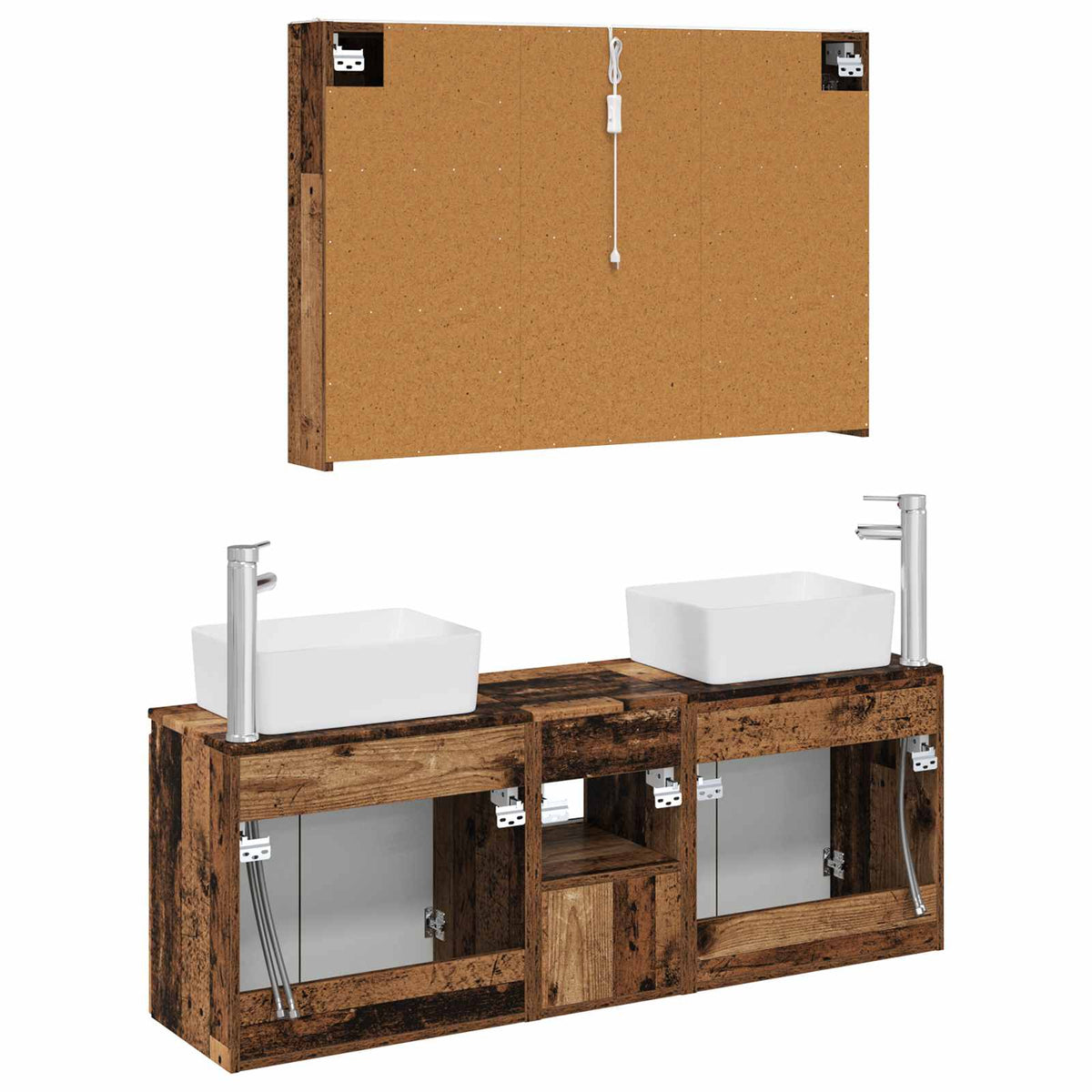 Set di Armadi da Bagno 4 pz Legno antico Legno ingegnerizzato | homemem39