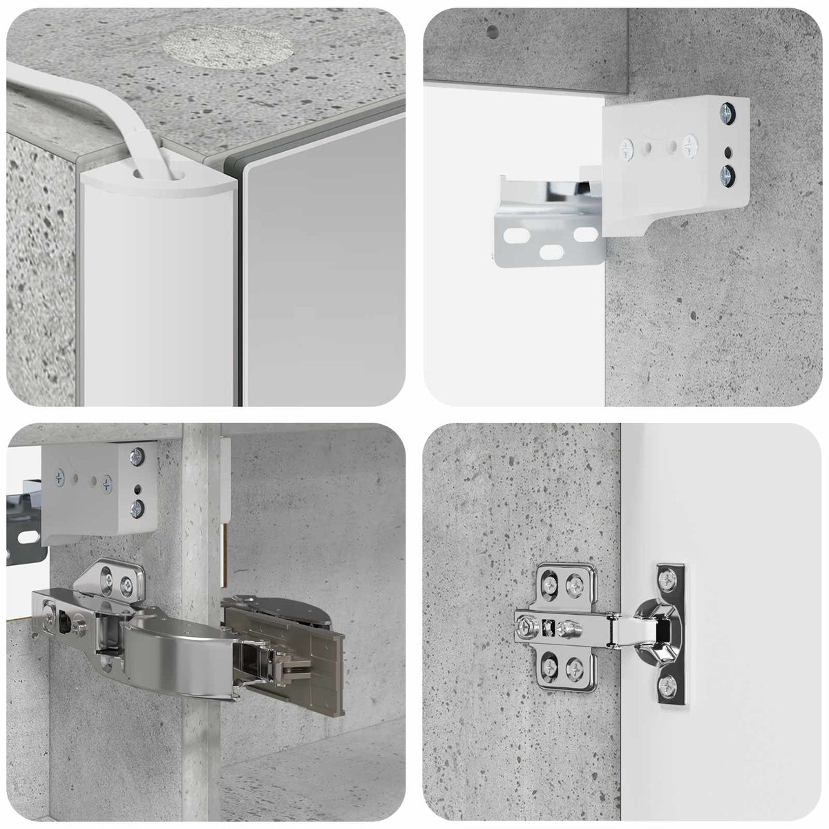 Set di Armadi da Bagno 5 pz Grigio Cemento Legno ingegnerizzato | homemem39