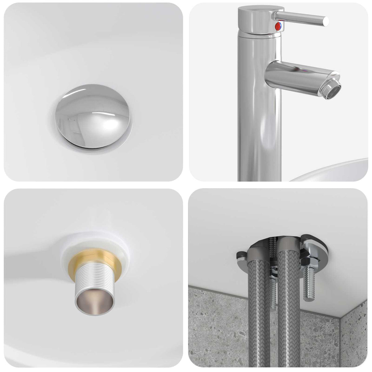 Set di Armadi da Bagno 5 pz Grigio Cemento Legno ingegnerizzato | homemem39