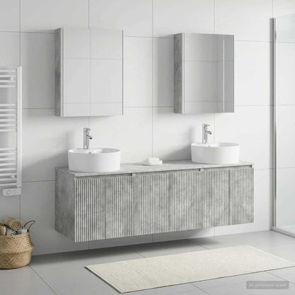 Set di Armadi da Bagno 5 pz Grigio Cemento Legno ingegnerizzato | homemem39