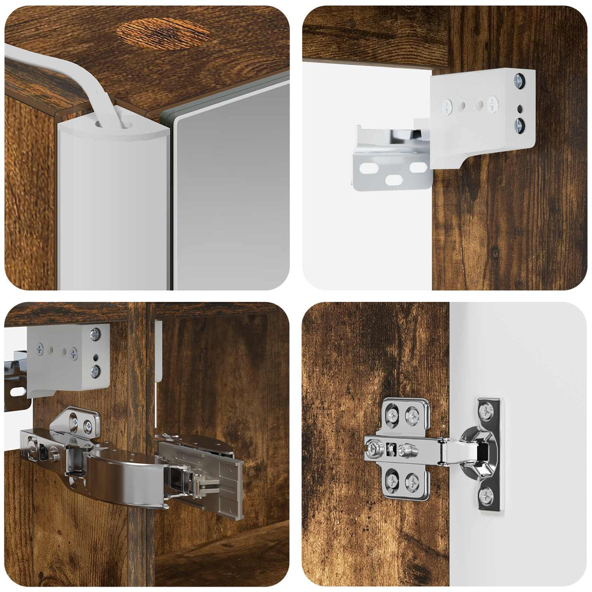Set di Armadi da Bagno 5 pz Rovere Fumo Legno ingegnerizzato | homemem39