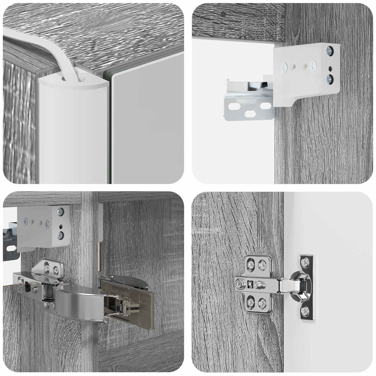 Set di Armadi da Bagno 5 pz Sonoma grigio Legno ingegnerizzato