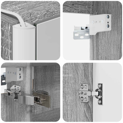 Set di Armadi da Bagno 5 pz Sonoma grigio Legno ingegnerizzato