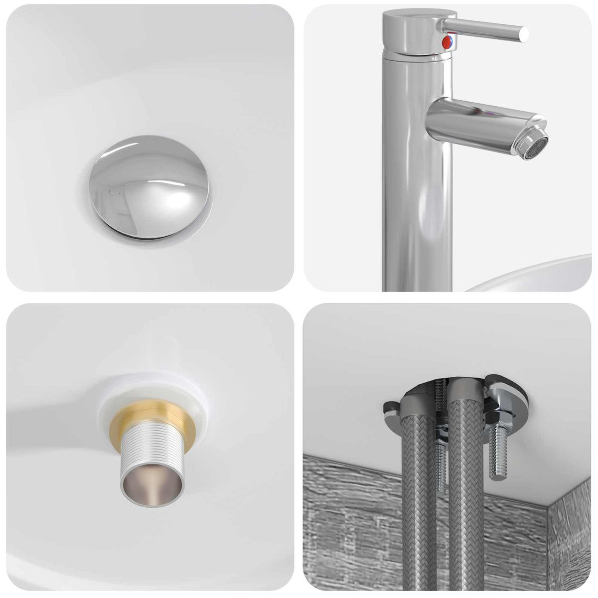 Set di Armadi da Bagno 5 pz Sonoma grigio Legno ingegnerizzato