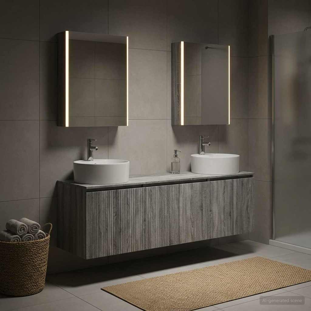 Set di Armadi da Bagno 5 pz Sonoma grigio Legno ingegnerizzato