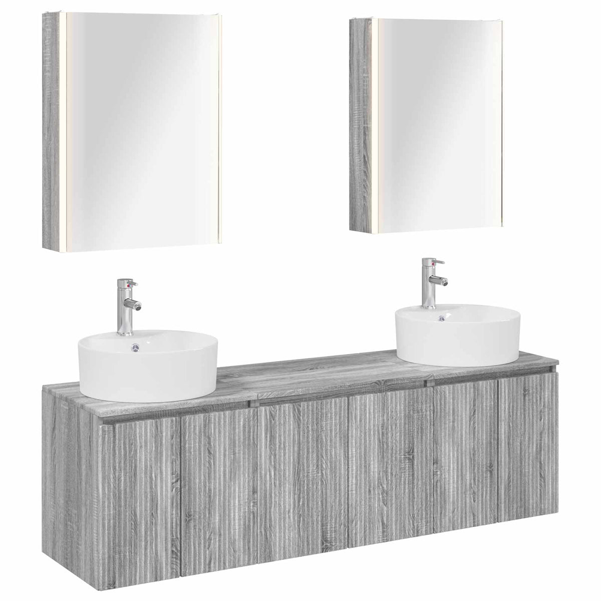 Set di Armadi da Bagno 5 pz Sonoma grigio Legno ingegnerizzato