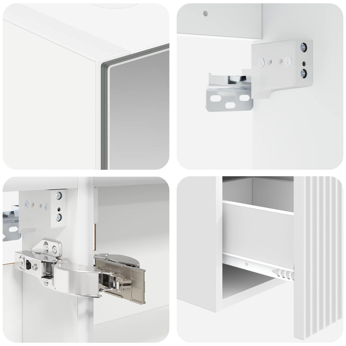 Set di Armadi da Bagno 4 pz Bianco Legno ingegnerizzato | homemem39