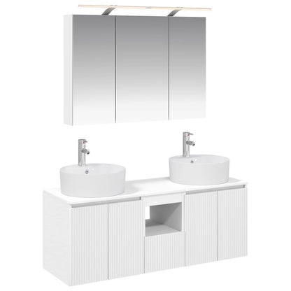 Set di Armadi da Bagno 4 pz Bianco Legno ingegnerizzato | homemem39