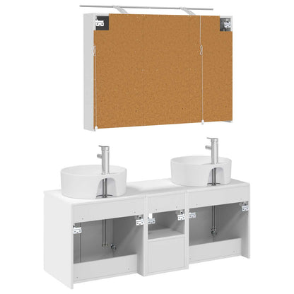 Set di Armadi da Bagno 4 pz Bianco Legno ingegnerizzato | homemem39