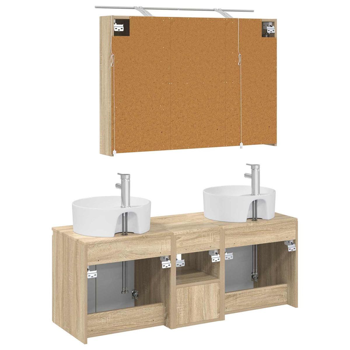 Set di Armadi da Bagno 4 pz Rovere Sonoma Legno ingegnerizzato | homemem39
