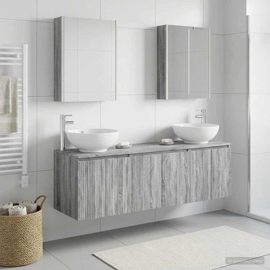 Set di Armadi da Bagno 5 pz Sonoma grigio Legno ingegnerizzato | homemem39