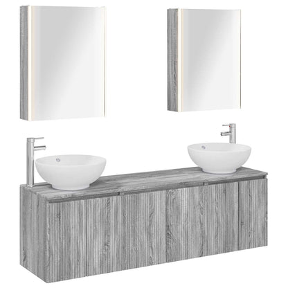 Set di Armadi da Bagno 5 pz Sonoma grigio Legno ingegnerizzato | homemem39