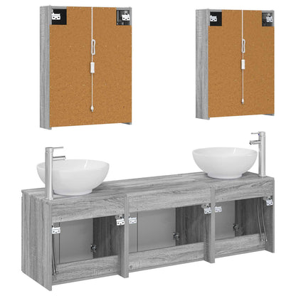 Set di Armadi da Bagno 5 pz Sonoma grigio Legno ingegnerizzato | homemem39