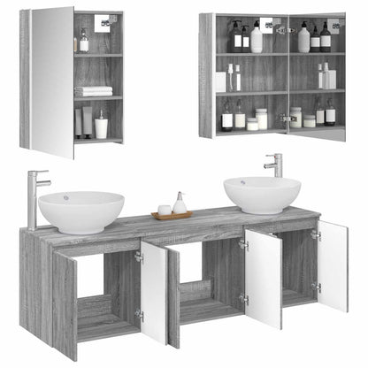 Set di Armadi da Bagno 5 pz Sonoma grigio Legno ingegnerizzato | homemem39