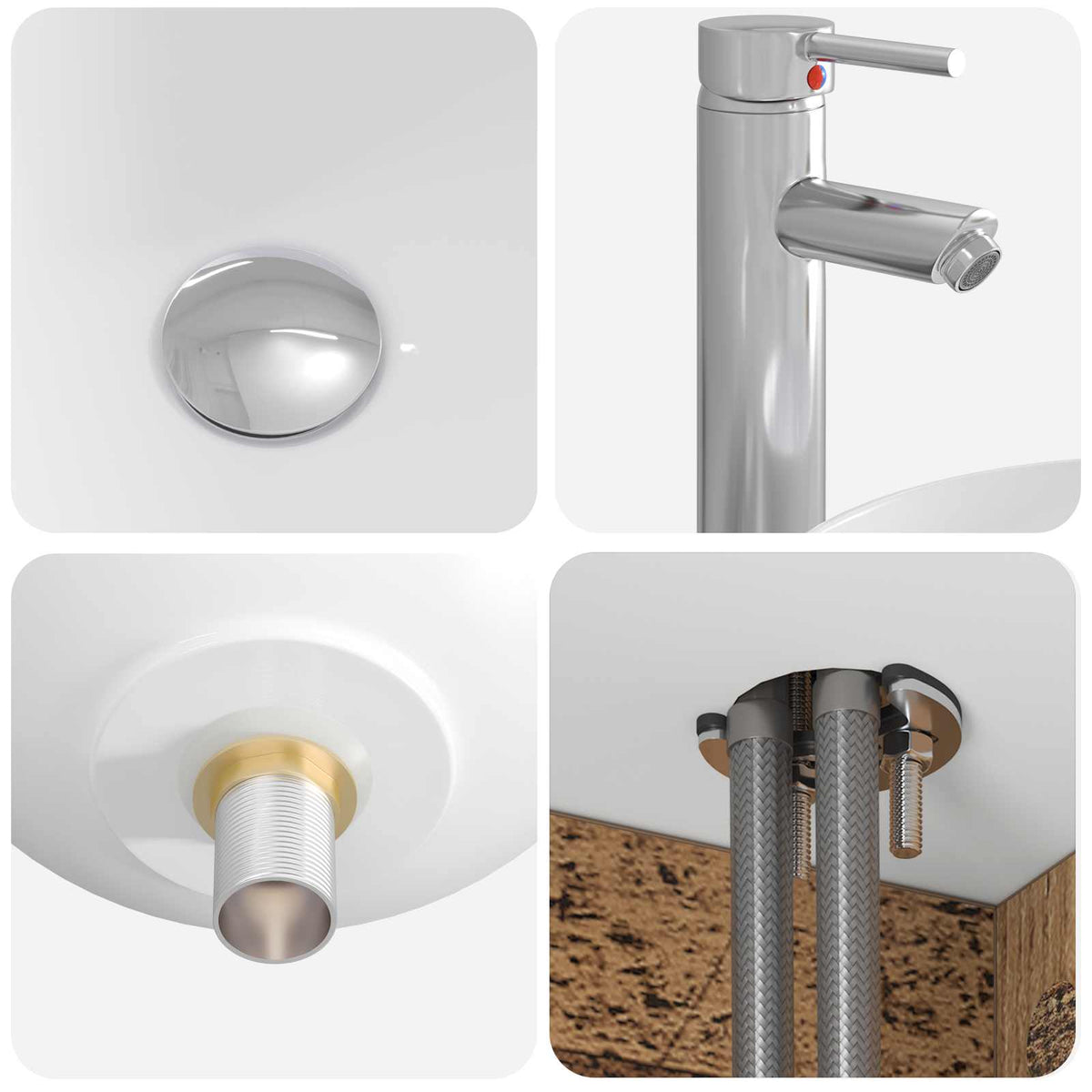 Set di Armadi da Bagno 4 pz Legno antico Legno ingegnerizzato | homemem39