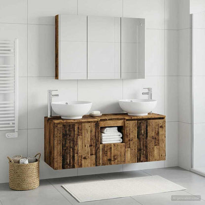 Set di Armadi da Bagno 4 pz Legno antico Legno ingegnerizzato | homemem39