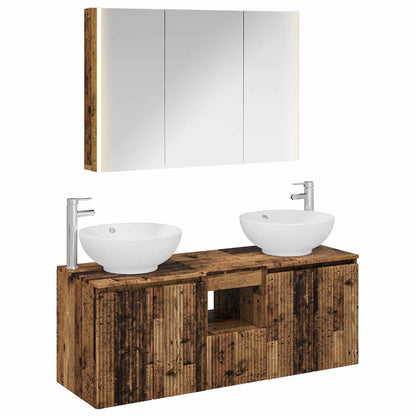 Set di Armadi da Bagno 4 pz Legno antico Legno ingegnerizzato | homemem39
