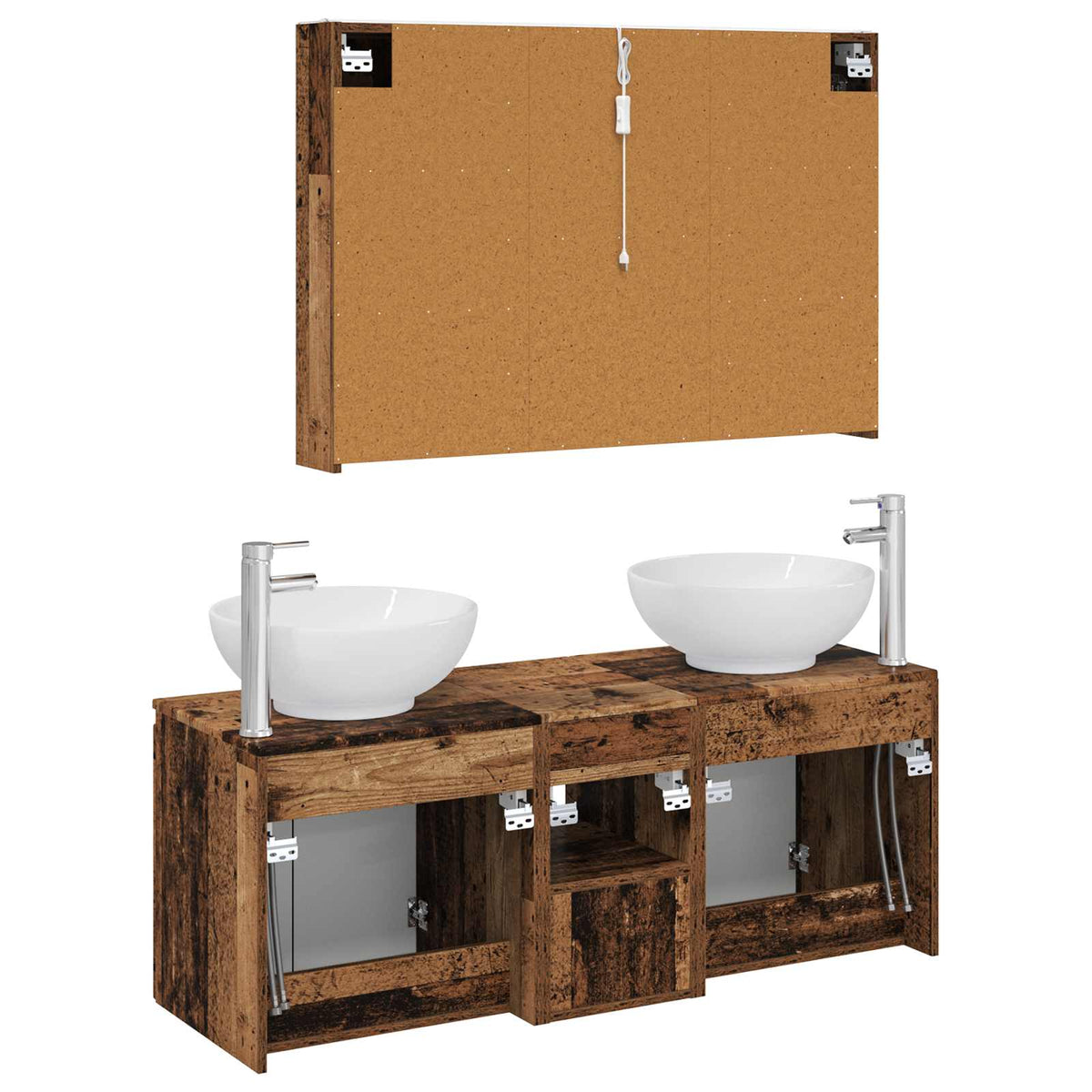 Set di Armadi da Bagno 4 pz Legno antico Legno ingegnerizzato | homemem39