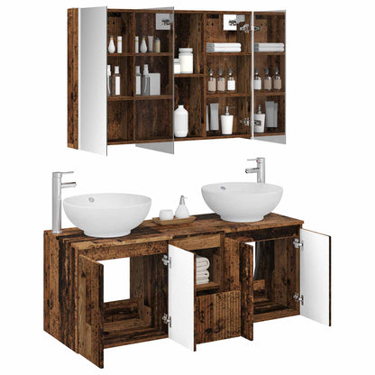 Set di Armadi da Bagno 4 pz Legno antico Legno ingegnerizzato | homemem39