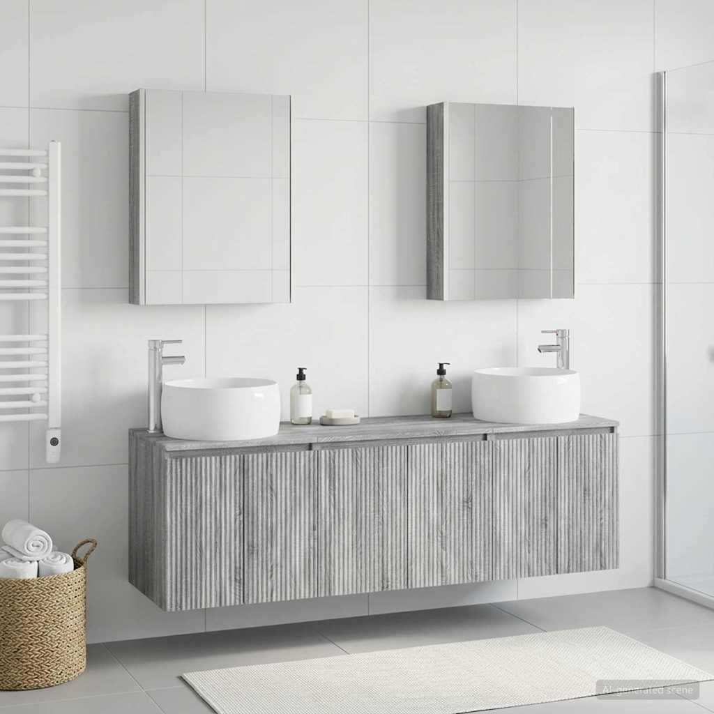 Set di Armadi da Bagno 5 pz Sonoma grigio Legno ingegnerizzato | homemem39