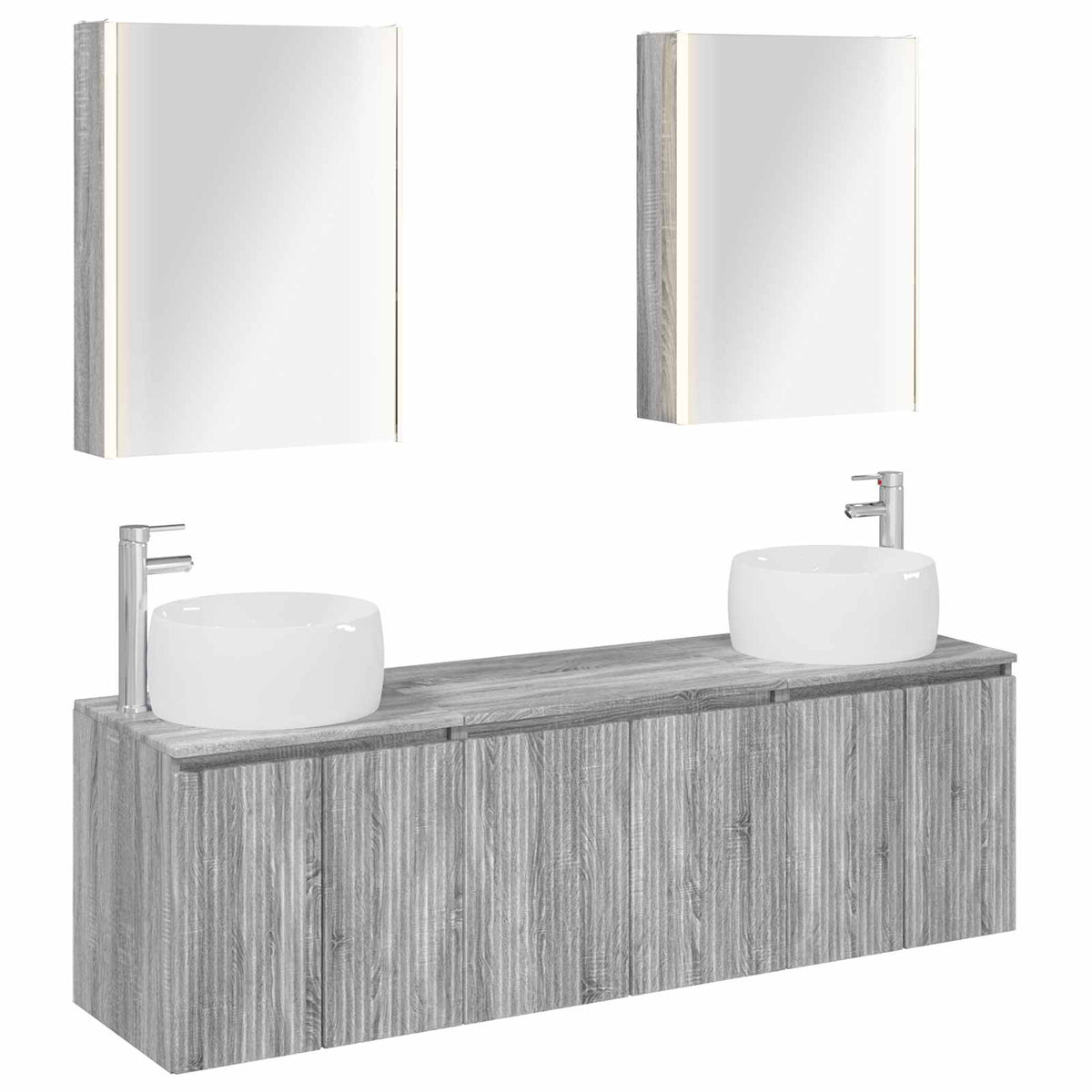 Set di Armadi da Bagno 5 pz Sonoma grigio Legno ingegnerizzato | homemem39