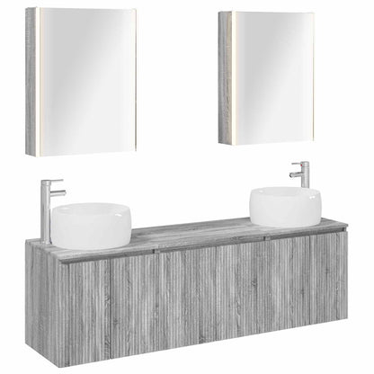 Set di Armadi da Bagno 5 pz Sonoma grigio Legno ingegnerizzato | homemem39