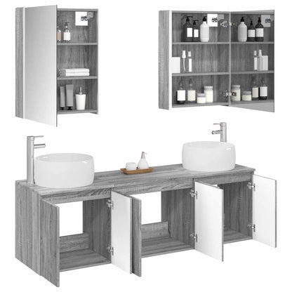 Set di Armadi da Bagno 5 pz Sonoma grigio Legno ingegnerizzato | homemem39