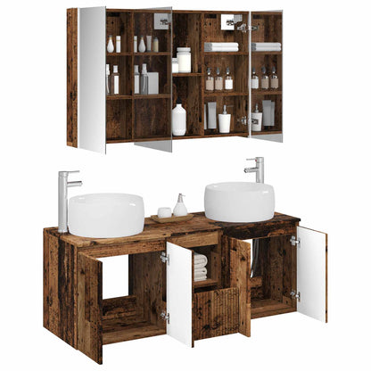Set di Armadi da Bagno 4 pz Legno antico Legno ingegnerizzato | homemem39